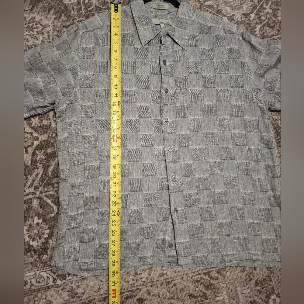 Visitor Mens 100% Linen Button Down Shirt - Picture 9 of 9